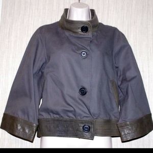 Mike & Chris canvas & leather cropped jacket